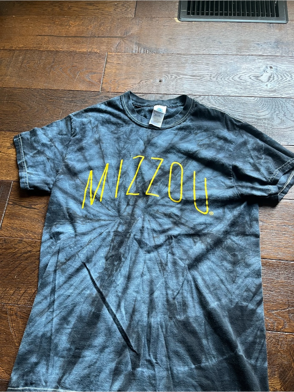 MIZZOU Black Tie-Dye Short Sleeve Logo Tee
